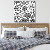 Motif sans couture d'art floral rétro noir gris bl