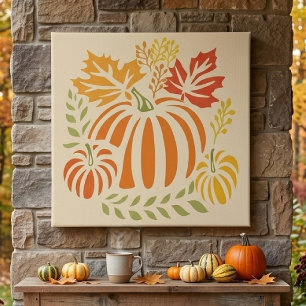 Toile Motif sans couture de citrouille d'automne et de f