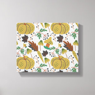 Toile Motif sans couture de citrouilles tropicaux et car