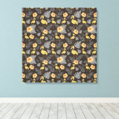 Toile motif sans couture Flamant rose avec fleurs et feu (Insitu (Plancher de Bois))