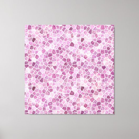 Toile Motif Terrazzo Patchwork Pavé Rose Pâle (Recto)
