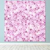 Toile Motif Terrazzo Patchwork Pavé Rose Pâle (Insitu (Plancher de Bois))