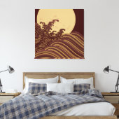 Toile Motif traditionnel japonais de vague et de lune (Insitu(Chambre))