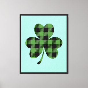 Toile Motif Trèfle Shamrock Carreaux Buffalo Vert-61104