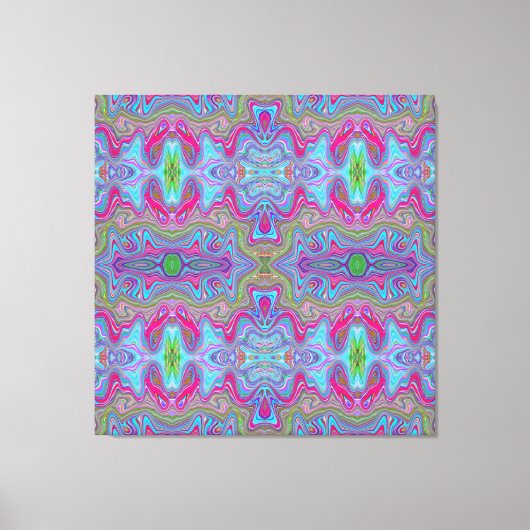 Toile Motif Trippy Multicolore Ciel Ondulé Bleu (Recto)