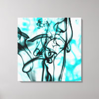 Motif Turquoise Abstrait Black et Aqua