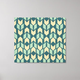 Toile Motif turquoise géométrique extérieur de flèch