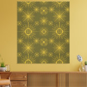 Toile Motif vert Boho Celestial Sun Stars (Insitu(Salon))