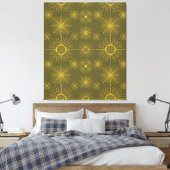 Toile Motif vert Boho Celestial Sun Stars (Insitu(Chambre))