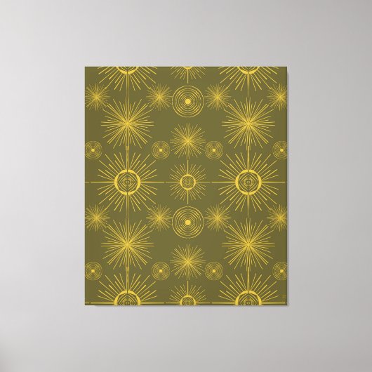 Toile Motif vert Boho Celestial Sun Stars (Recto)