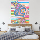 Toile Motif vibrant à rayures géométriques abstraites (Insitu(Chambre))
