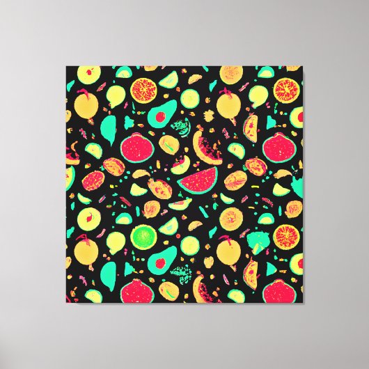 Toile Motif vibrant de fruits de néon (Recto)