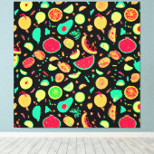 Toile Motif vibrant de fruits de néon (Insitu (Plancher de Bois))