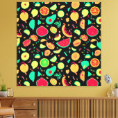 Toile Motif vibrant de fruits de néon (Insitu(Salon))