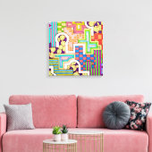 Toile Motifs Colorés et Espace Négatif (Insitu(Salon))