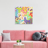 Toile Motifs colorés et espace négatif (Insitu(Salon))