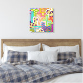 Toile Motifs colorés et espace négatif (Insitu(Chambre))