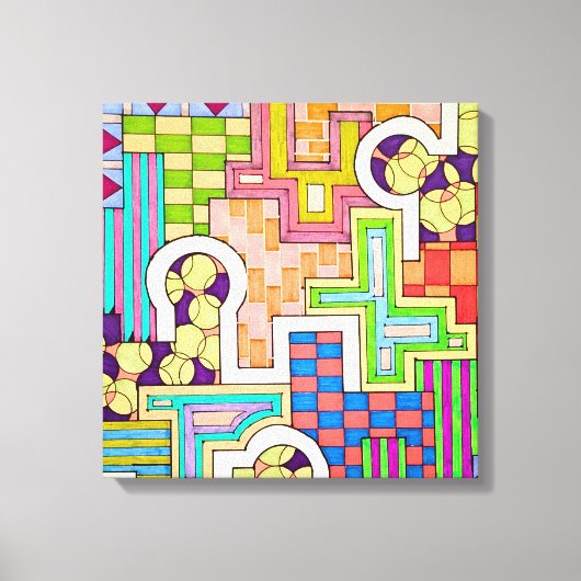 Toile Motifs colorés et espace négatif (Recto)