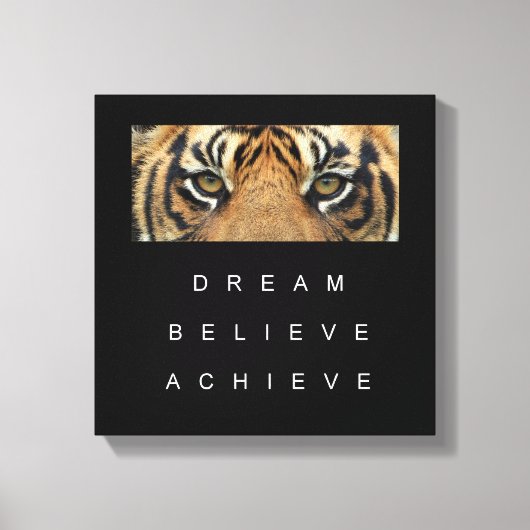Toile Motivation citation tigre yeux succès Cool (Recto)