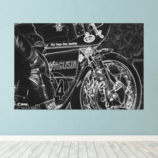 Toile Moto 1 60x40 (150x100cm) waccna (Insitu (Plancher de Bois))