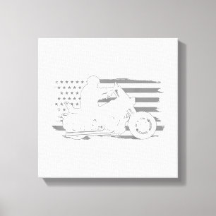 Toile Moto Patriotique Vintage American Flag Biker