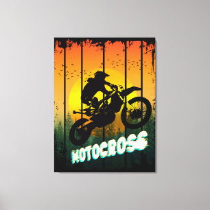 Toile Motocross nature conduite moto sports pilote