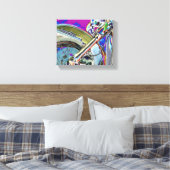 Toile Motorcycle Biker Art Bright Neon (Insitu(Chambre))