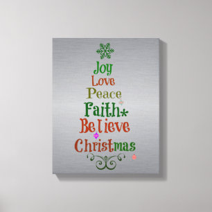 Toile Mots Colorés Arbre de Noël