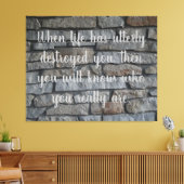 Toile Mots de sagesse "Qui vous êtes vraiment" sur un (Insitu(Salon))