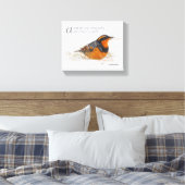 Toile Mots hivernaux poétiques Grive variée dans la neig (Insitu(Chambre))