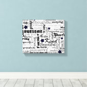 Toile Mots positifs typographie (Insitu (Plancher de Bois))