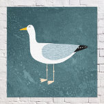 Toile Mouette<br><div class="desc">A cheeky seagull standing by the deep green ocean. Perfect pour la belle qui aime la sassy birds and the coast.</div>