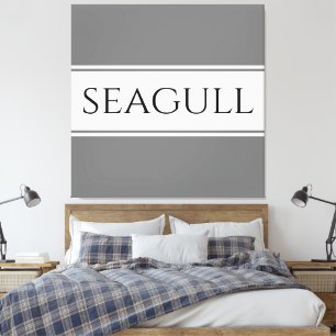 Toile Mouette Bandes de course grises et blanches modern