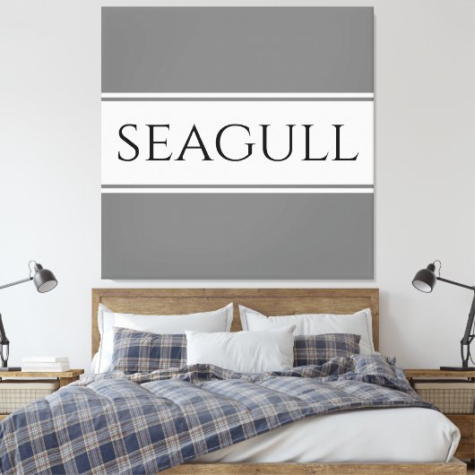 Toile Mouette Bandes de course grises et blanches modern (Insitu(Chambre))