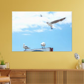 Toile Mouettes Oiseaux Ciel Bleu Volant Assis (Insitu(Salon))