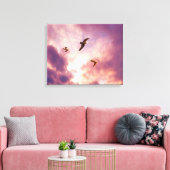 Toile Mouettes volant dans le ciel couché (Insitu(Salon))