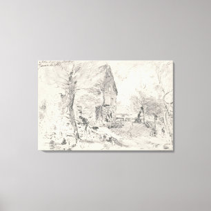 Toile Moulin à eau chez Newbury (crayon)