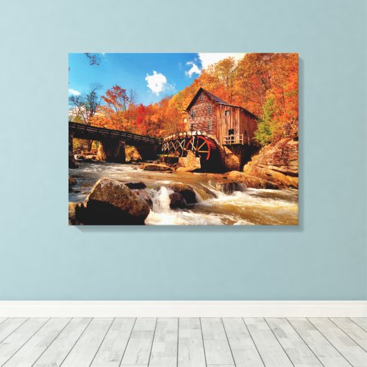 Toile Moulin à eau d'automne (Insitu (Plancher de Bois))