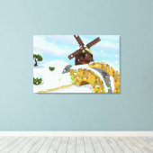 Toile Moulin à vent aux perce-neige (Insitu (Plancher de Bois))