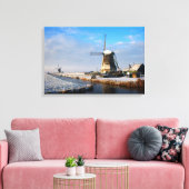 Toile Moulin à vent dans la neige dans un paysage hivern (Insitu(Salon))
