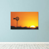 Toile Moulin au coucher du soleil, Sinton, Texas, USA (Insitu (Plancher de Bois))