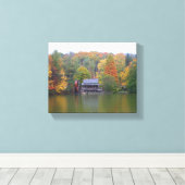 Toile Moulin sur un lac en automne (Insitu (Plancher de Bois))