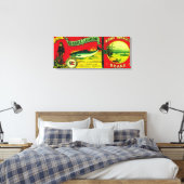 Toile Mount Wrangell Saumon Can LabelAlimak, AK (Insitu(Chambre))