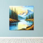 Toile Mountain lake (Insitu (Plancher de Bois))
