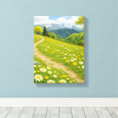Toile Mountain Meadow Path avec Spring Daisy Art (Insitu (Plancher de Bois))