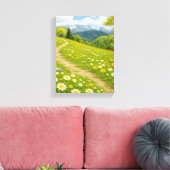 Toile Mountain Meadow Path avec Spring Daisy Art (Insitu(Salon))
