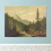 Toile Mountain scene, 2 men, 1 fishing (Insitu (Plancher de Bois))