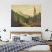 Toile Mountain scene, 2 men, 1 fishing (Insitu(Chambre))