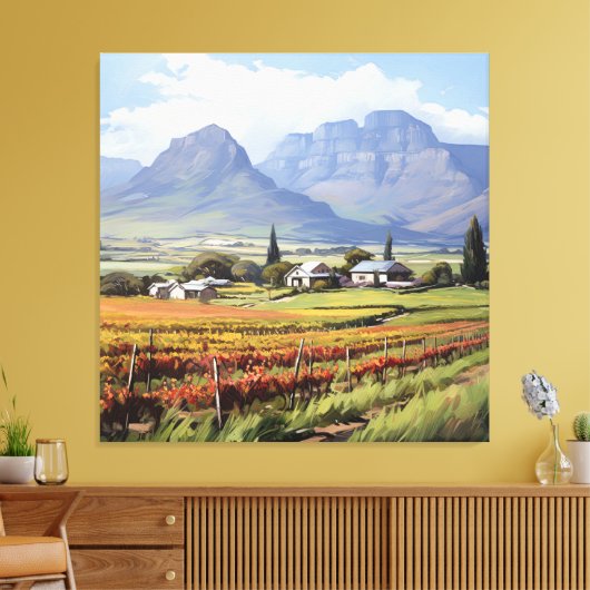 Toile Mountain Vineyard Farmhouse Wall Art Canvas Print (Insitu(Salon))