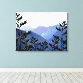 Toile Mountains & Flaxes, pop-art néo-zélandais (Insitu (Plancher de Bois))